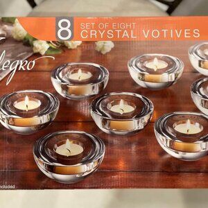 Shannon Allegro - Box of 8 crystal votives. NEW